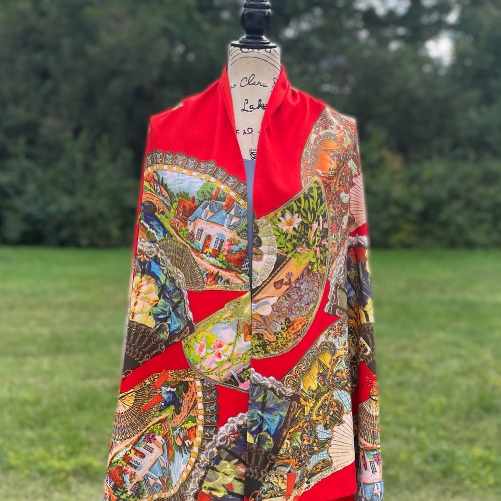 silk scarf is double-sided and double-layered, spring and autumn scarf. GIFT!